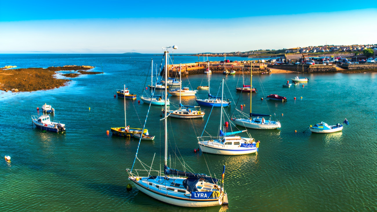 Groomsport's little harbour and boats