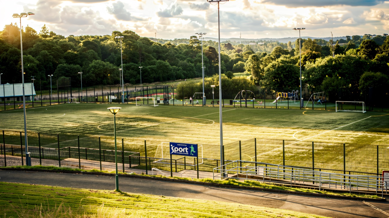 The floodlit 3G pitch