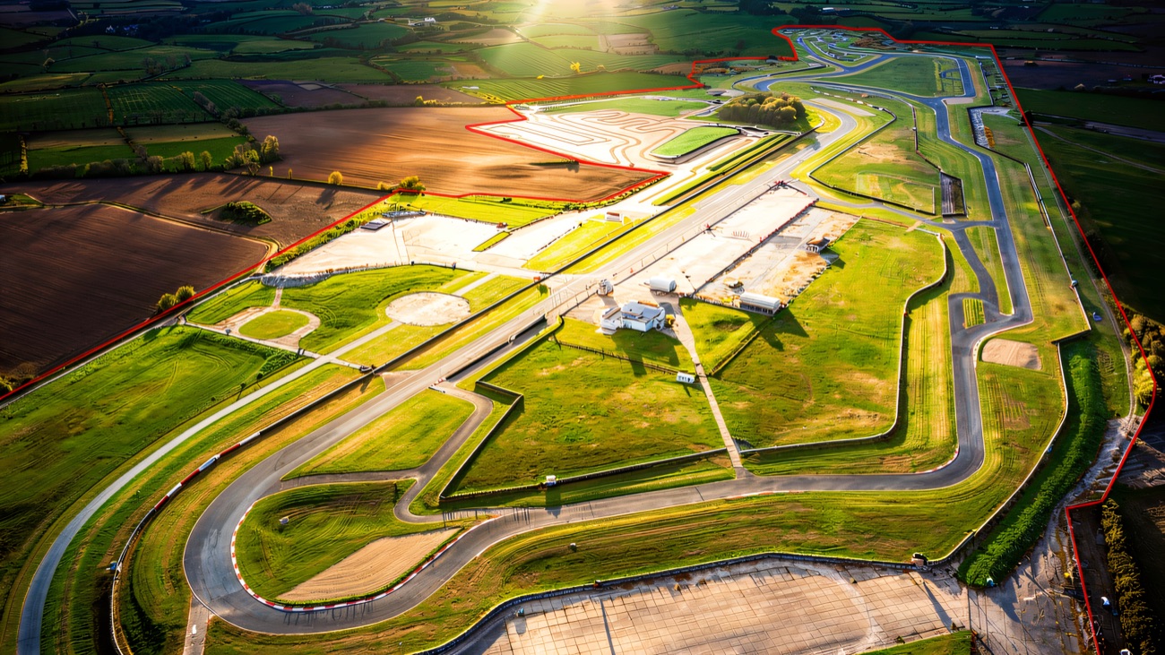 Aerial view of Bishopscourt Racing Circuit near Downpatrick