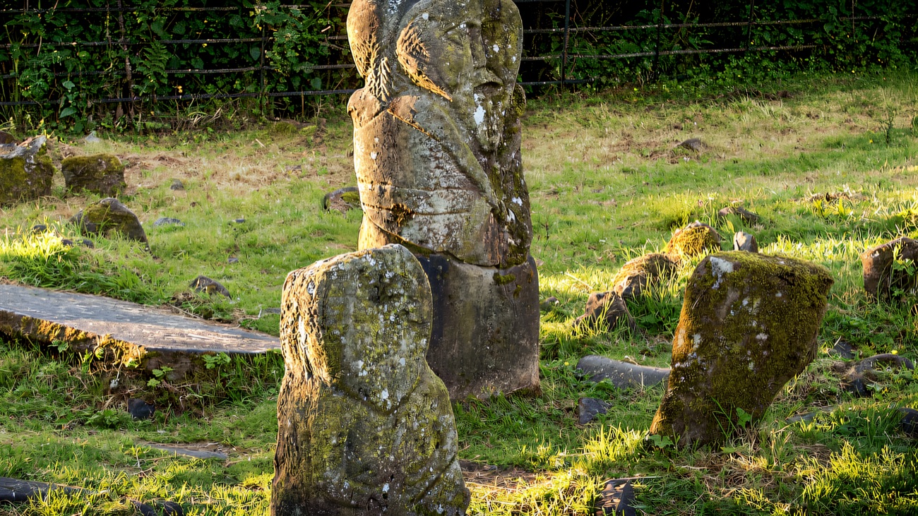 Around the back of the figure, thought to be well over a thousand years old