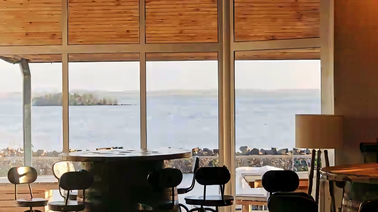 The bar overlooking Lough Erne