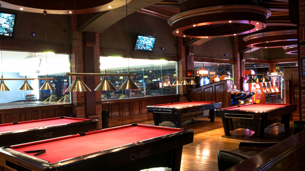 Pool tables in the games area