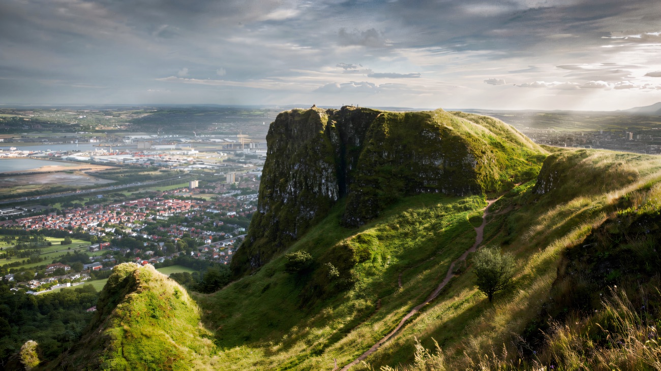 Napoleon's Nose crag above Belfast — the view from Cave Hill's summit