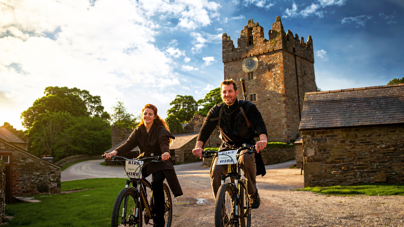Pedalling the Game of Thrones cycle trail past the castle courtyard