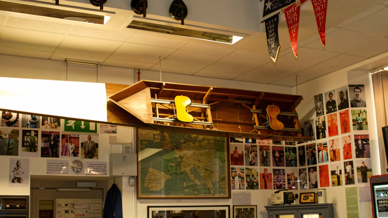 A traditional currach overhead