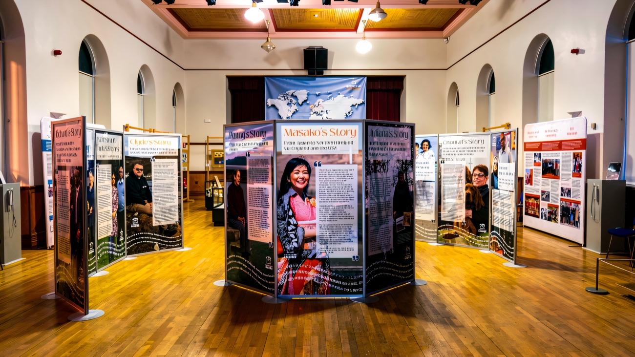 A touring exhibition on display