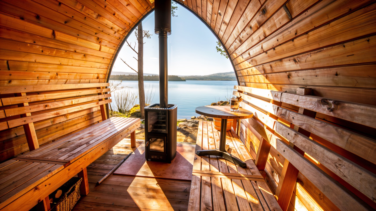 The barrel sauna on the shore of Lough MacNean