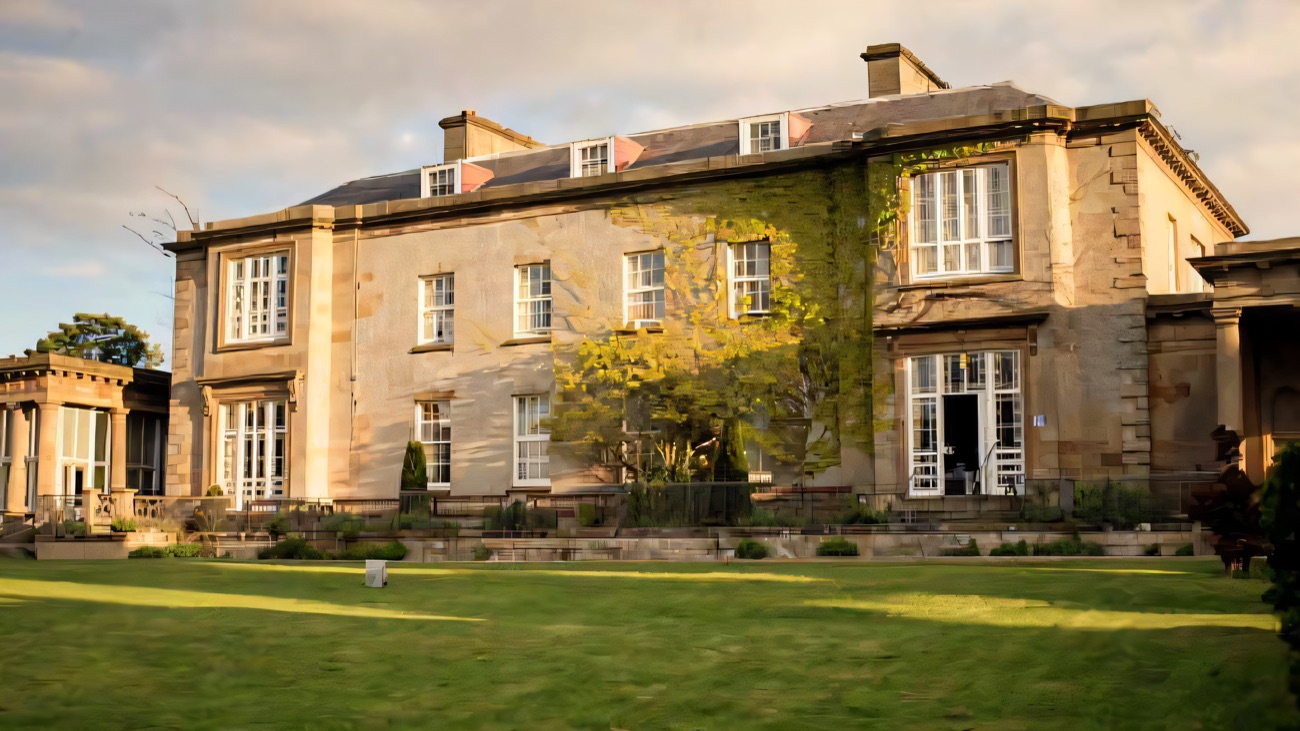 The stone front of Cromore House, its two-storey Georgian frontage softened by ivy