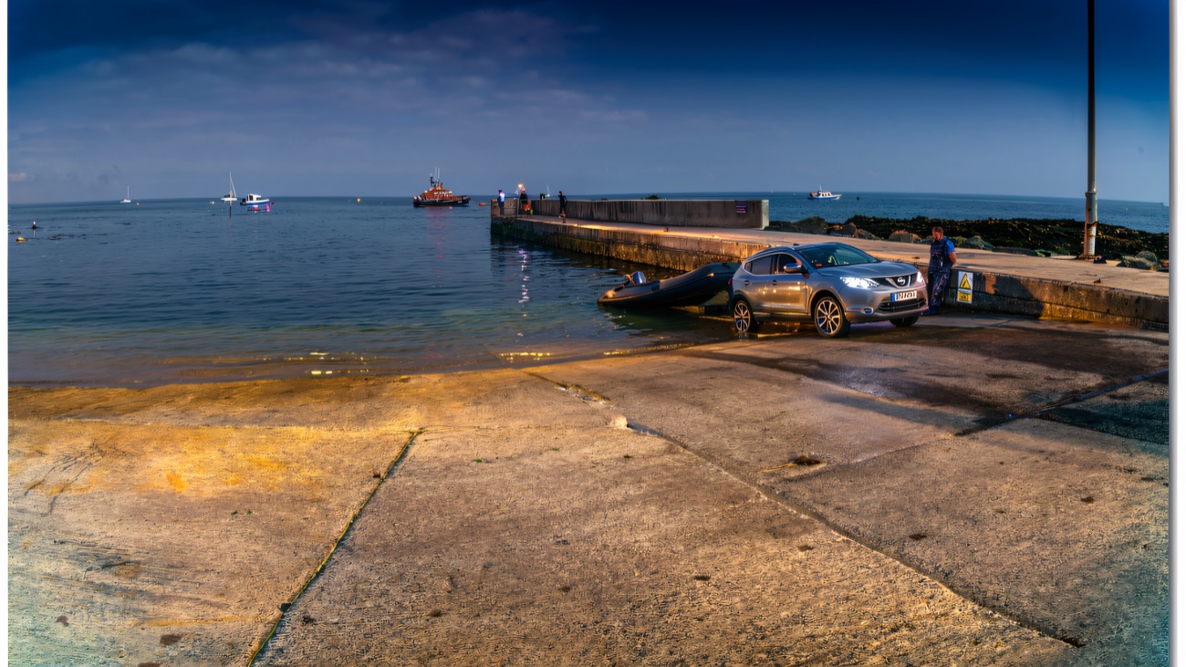 The slip and pier at Cushendall harbour, launch point for a day afloat