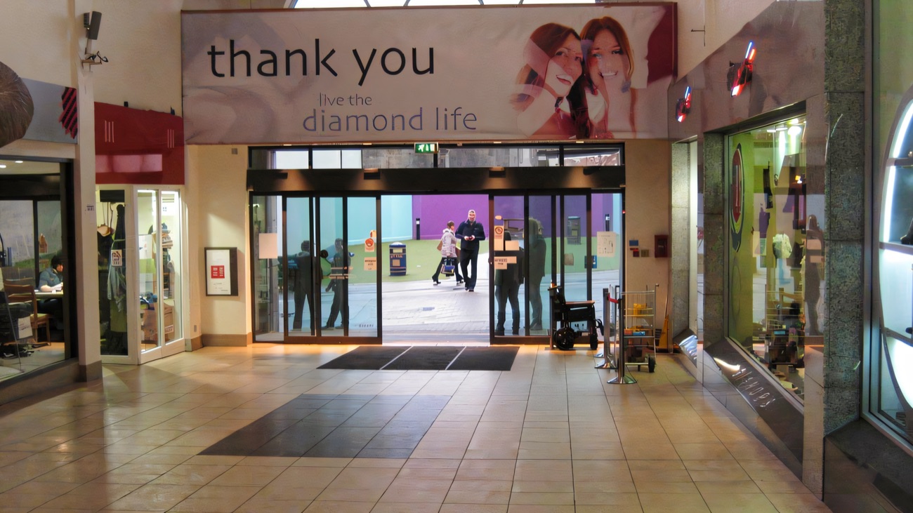 The bright atrium inside the Diamond Centre