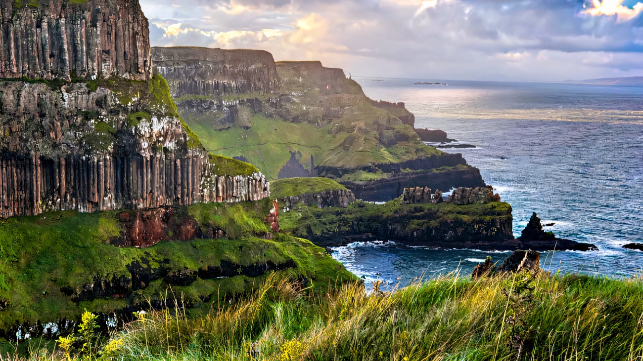 The cliffs along the Causeway Coast Way