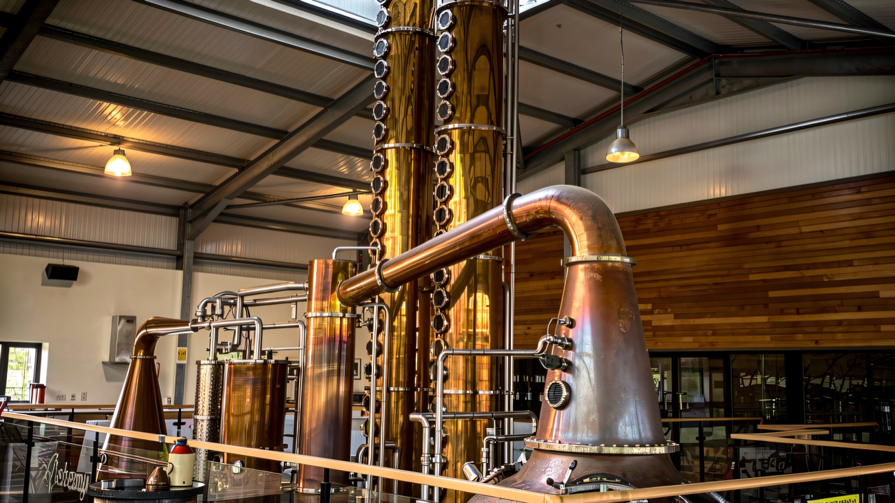 The copper stills and casks