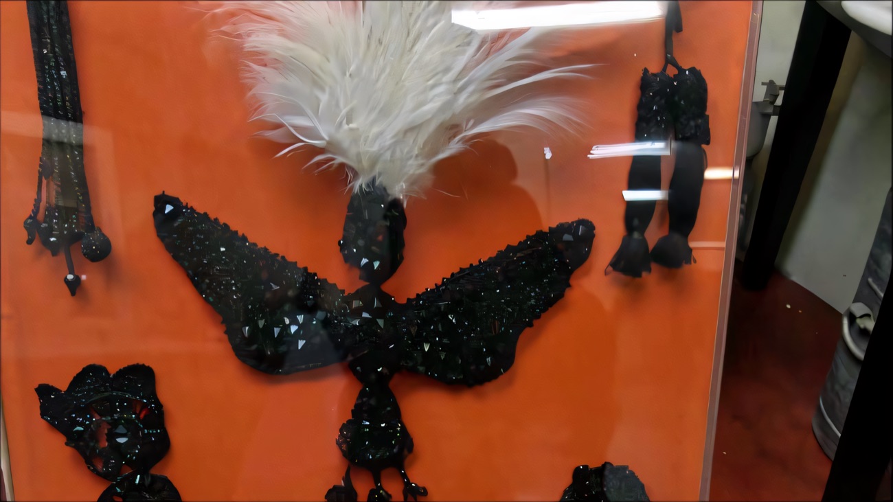 Victorian beadwork on display