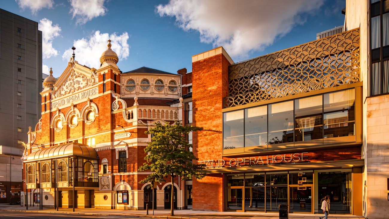 The ornate red-brick facade on Great Victoria Street