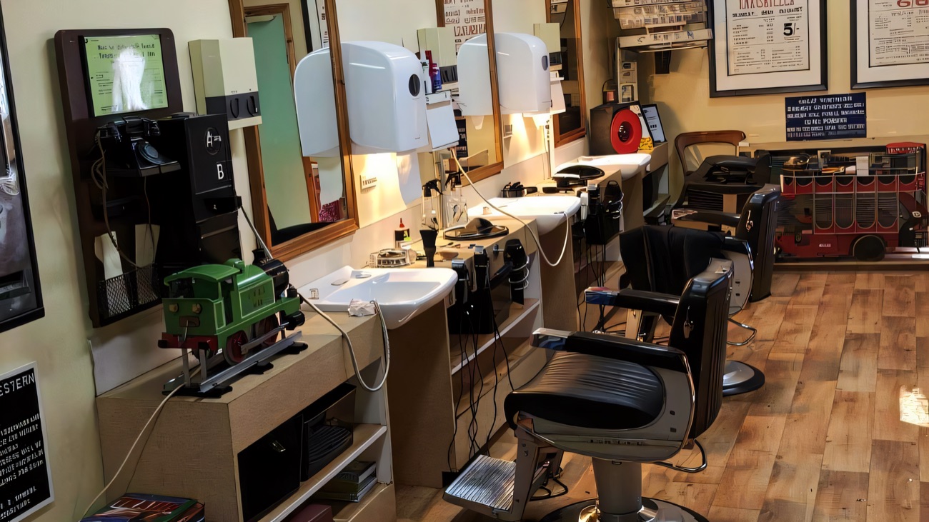 The vintage barber shop