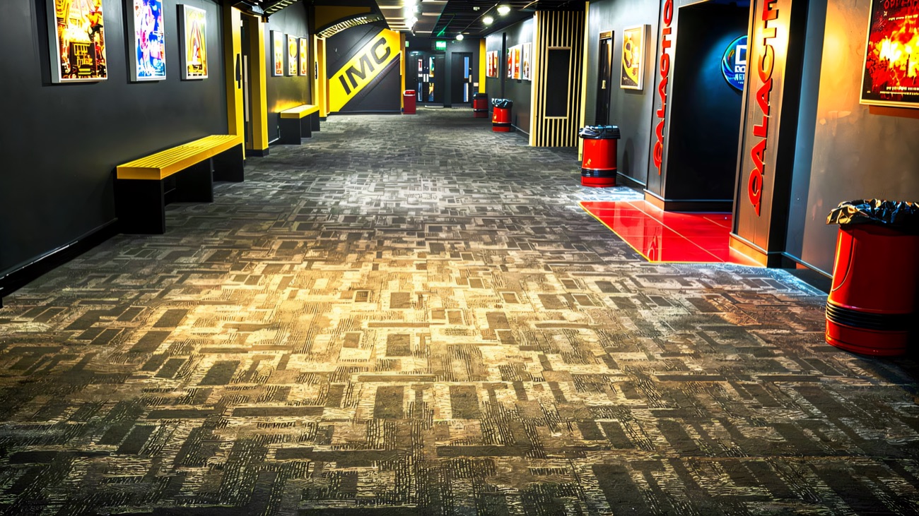 The concourse leading to the screens
