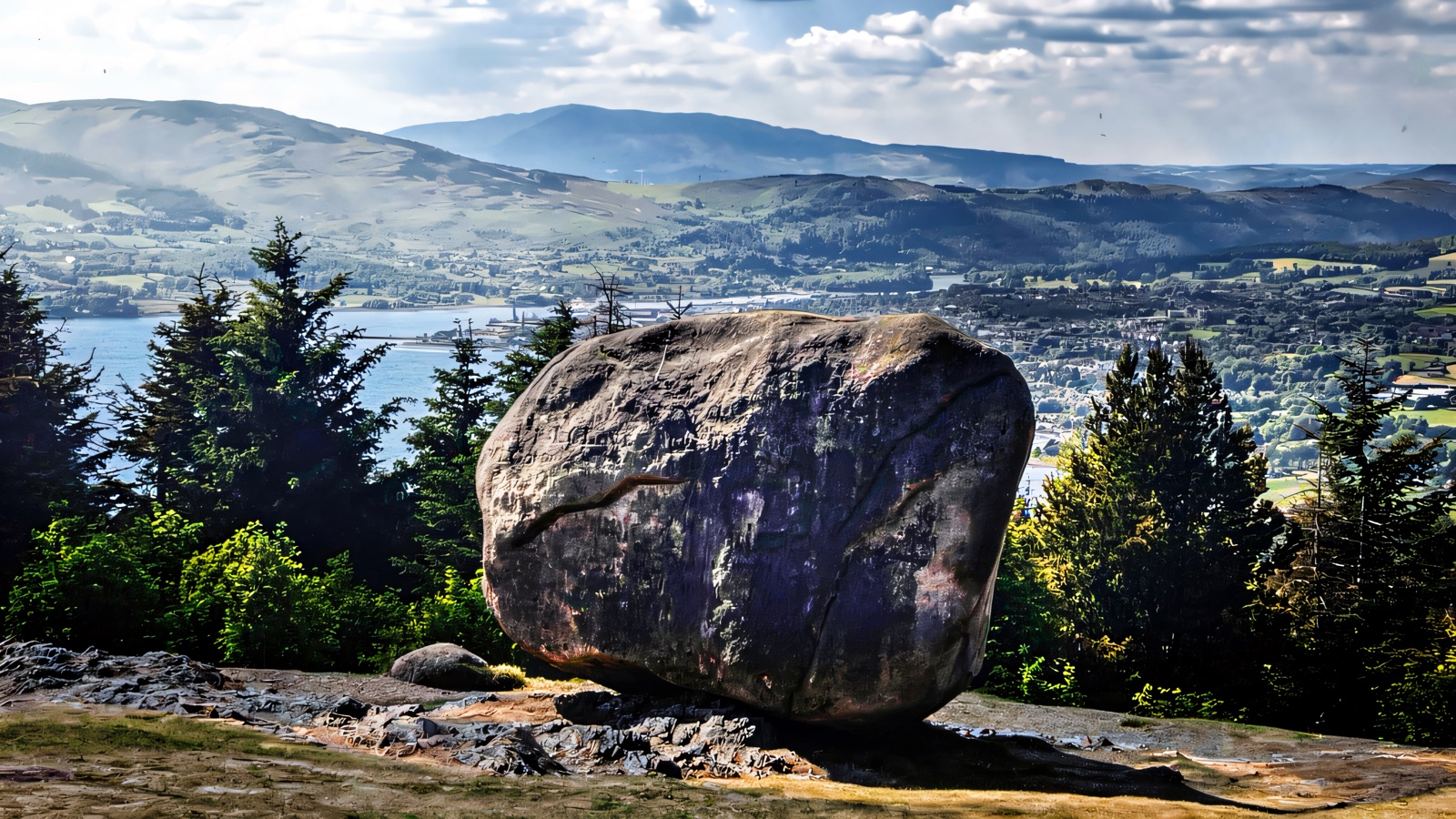 The wooded slopes of Kilbroney Park and Rostrevor Forest above Carlingford Lough