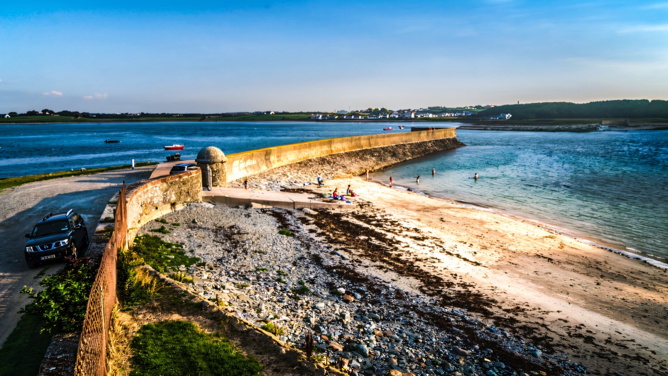 The old sea wall and causeway at Killough