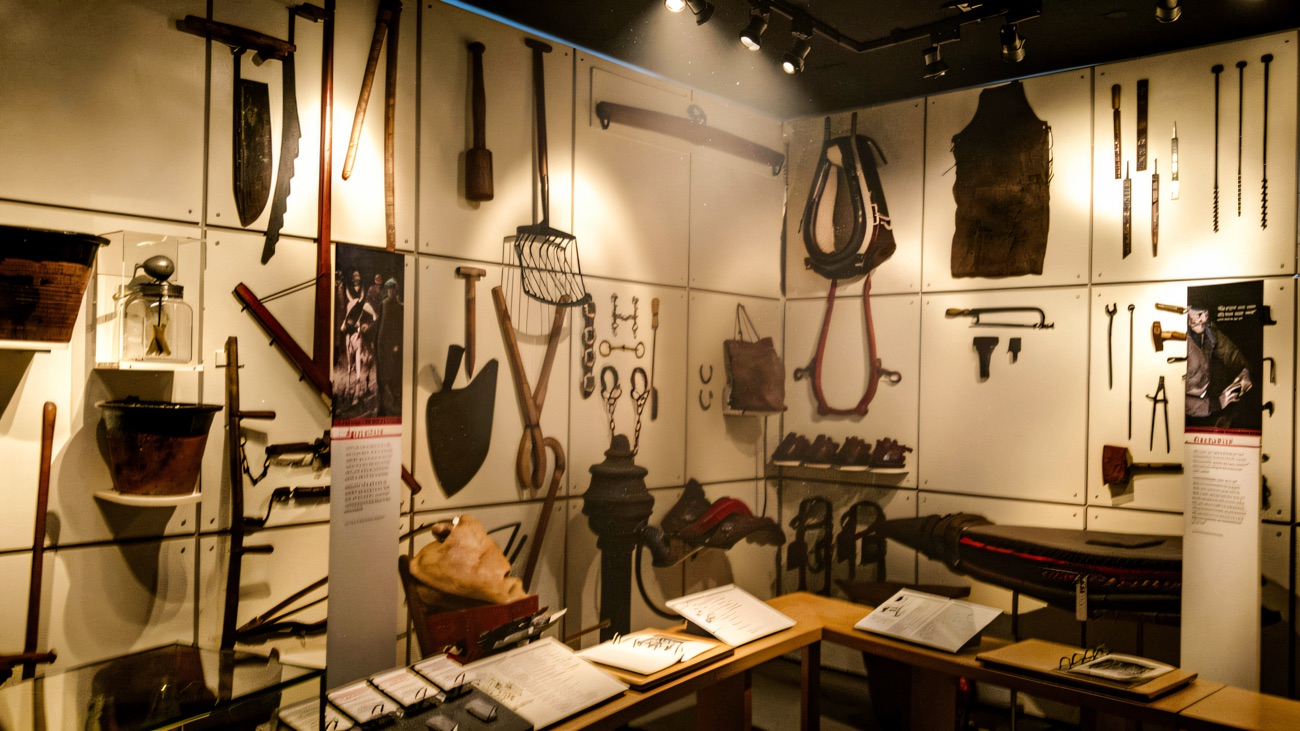 The agriculture and trades display