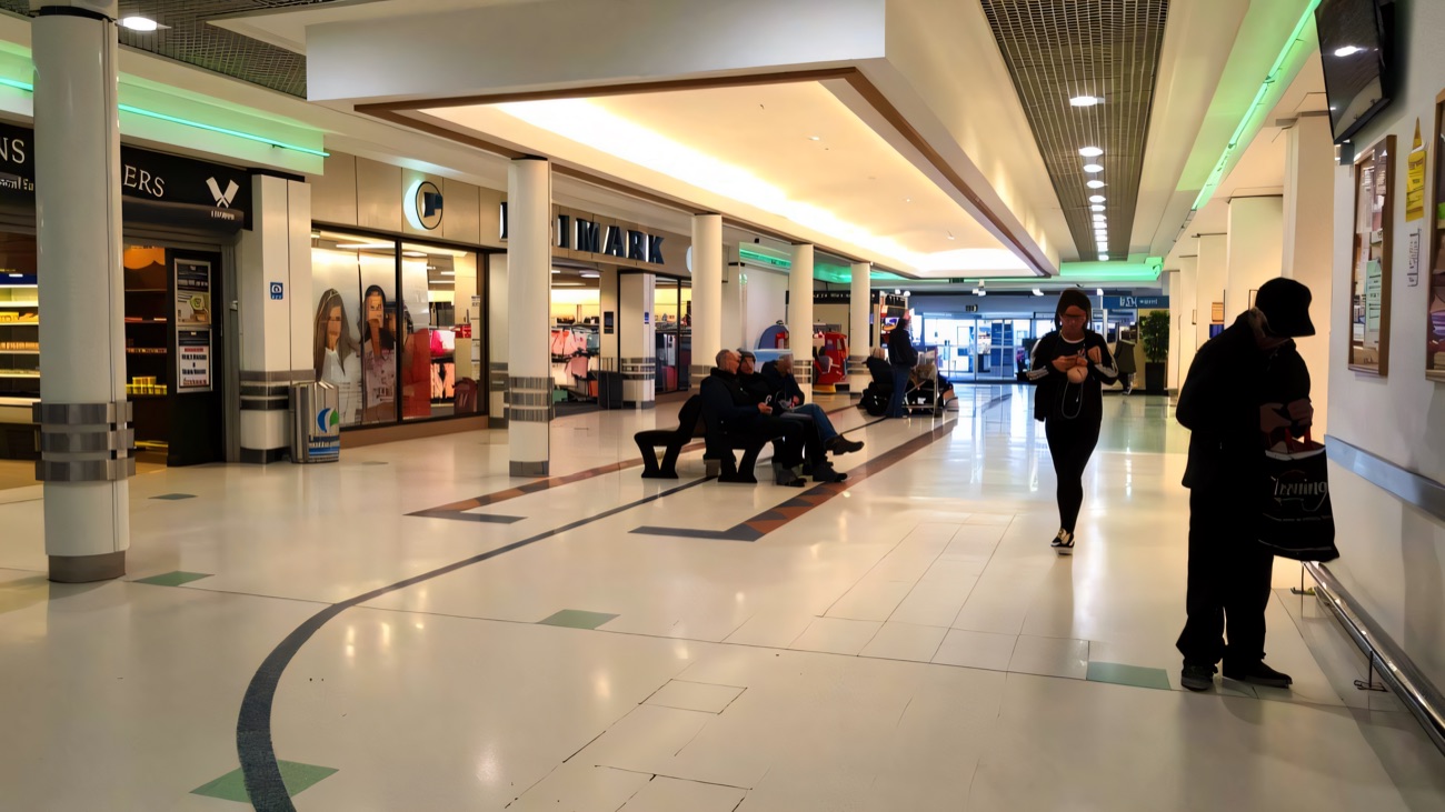The mall concourse inside Lisnagelvin Centre