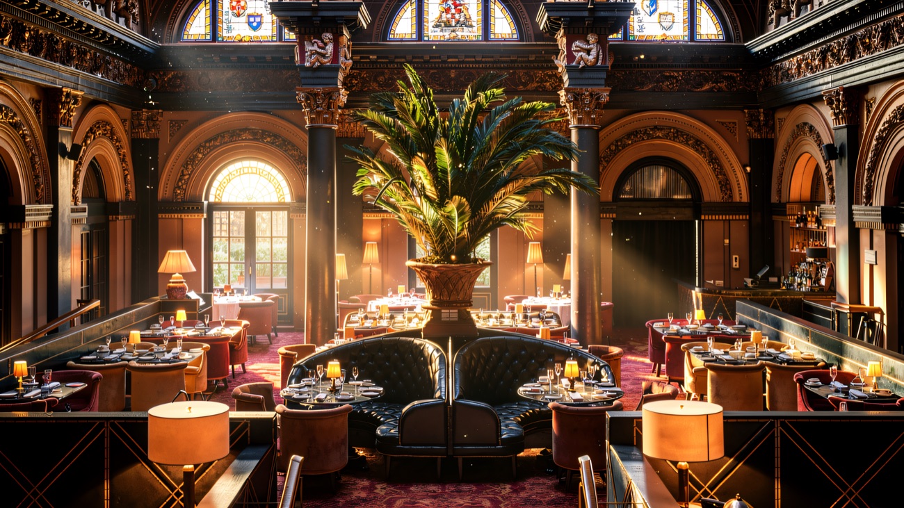 The Great Room, the hotel's ornate former banking hall beneath its domed ceiling.