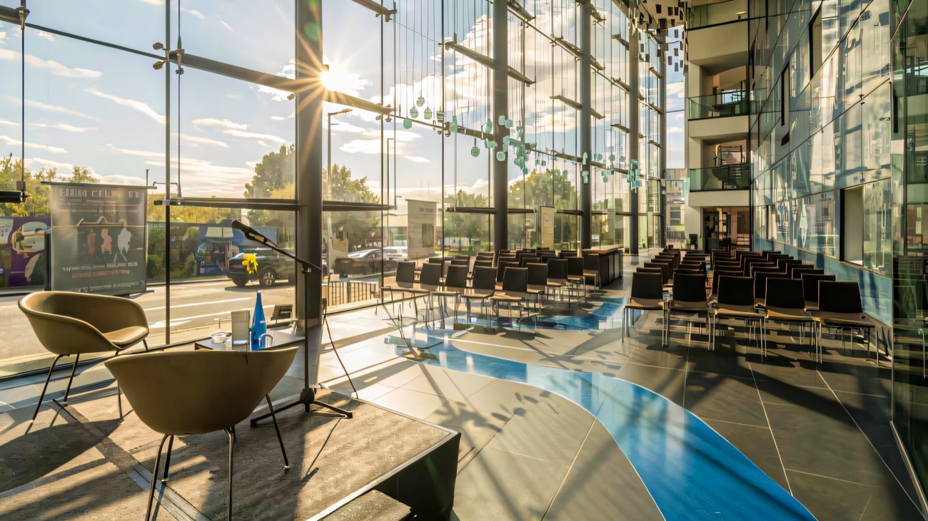 The Braid's light-filled atrium