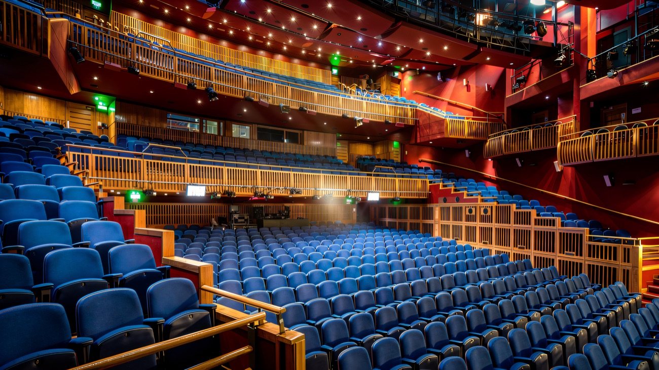 The grand tiered auditorium inside the Millennium Forum