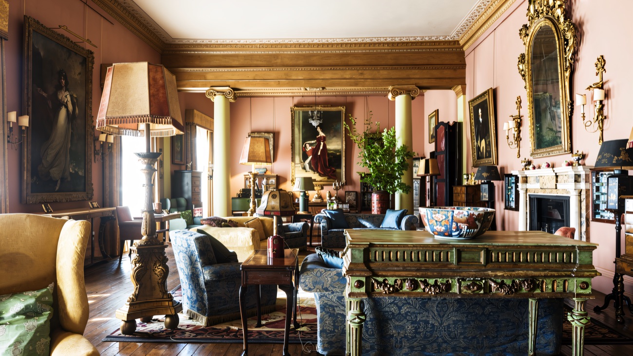 The drawing room with its treasures left as they were