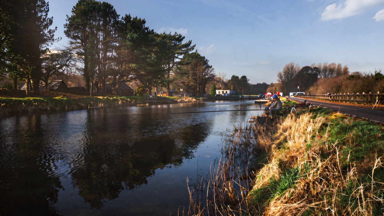 Fishing the canal stretch on a clear, frosty morning