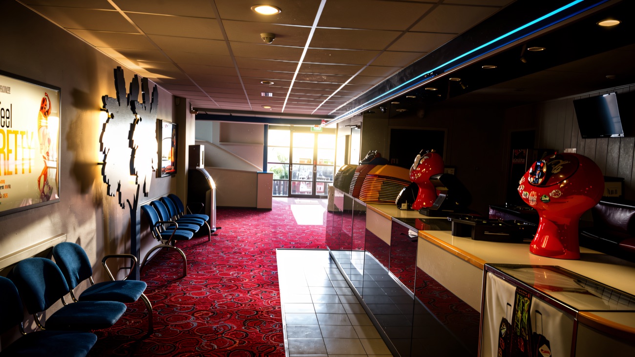 The foyer and snack counter