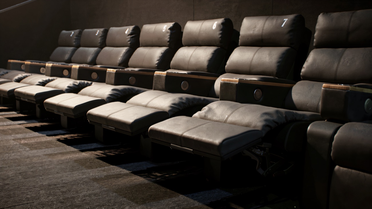 A row of reclining seats