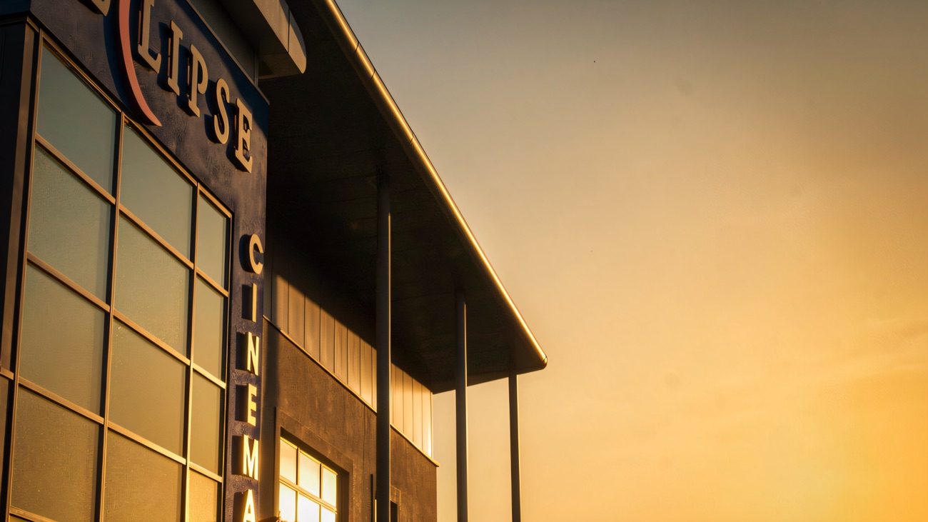 The building at sunset, still under its old Eclipse sign