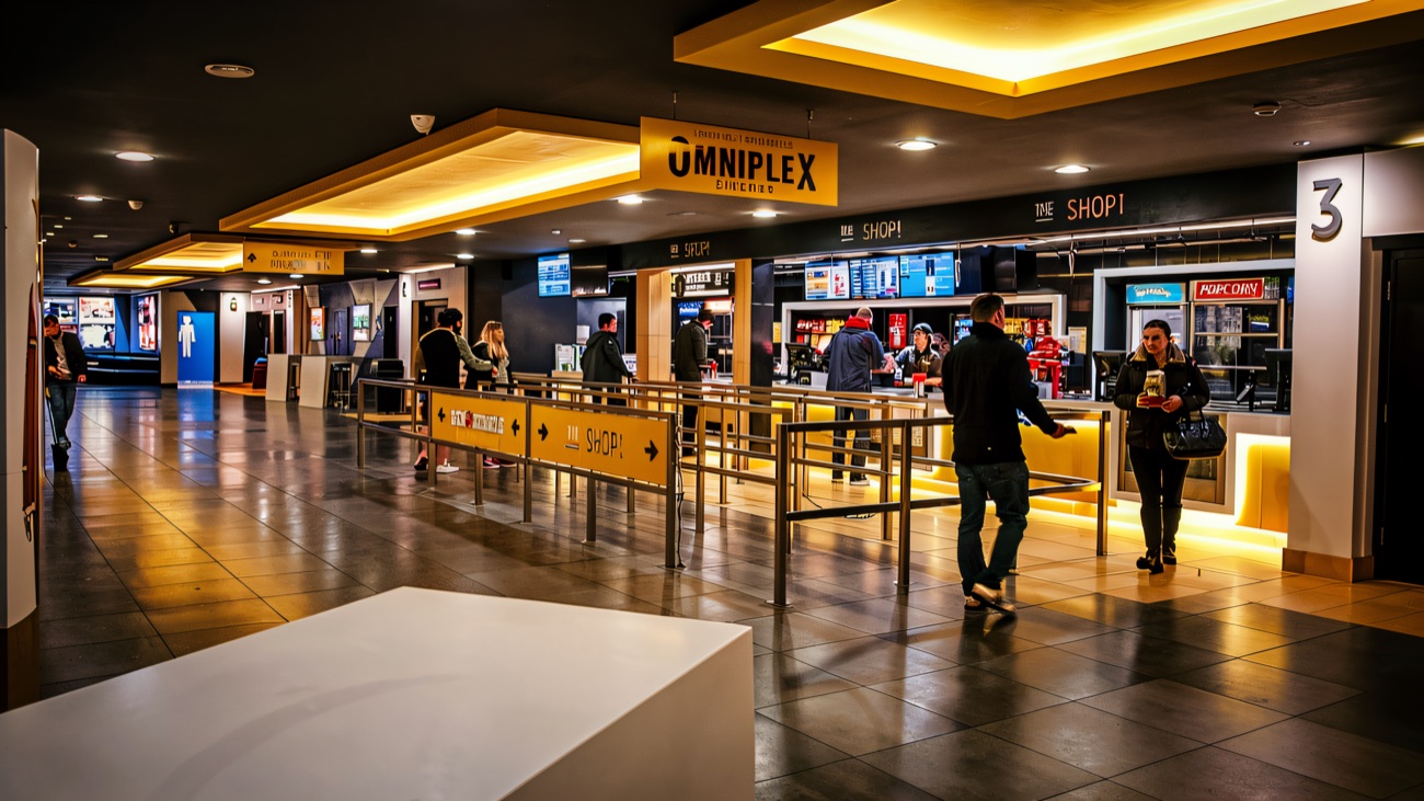 The foyer with the snack counter