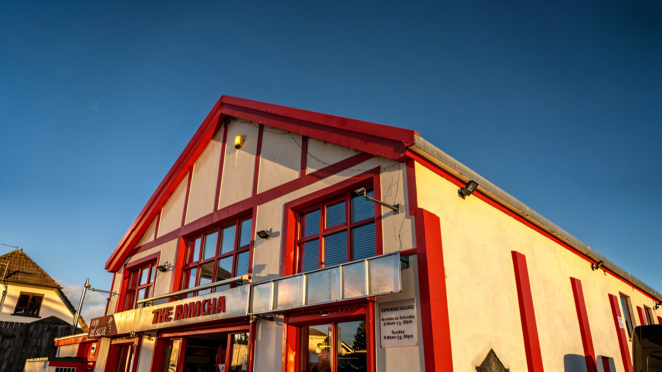 The landmark red-and-white Rinkha at Islandmagee