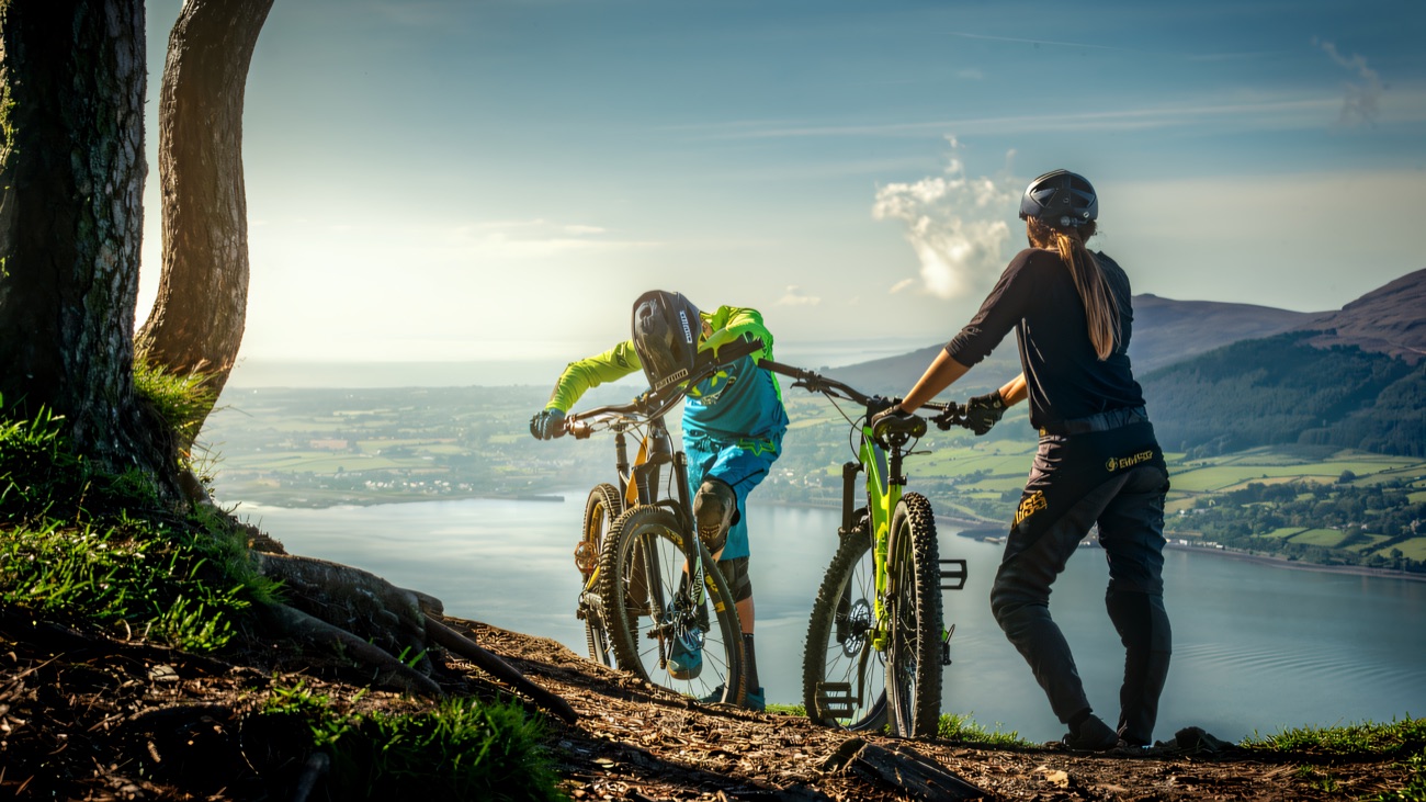 Pausing on the trail high above Carlingford Lough