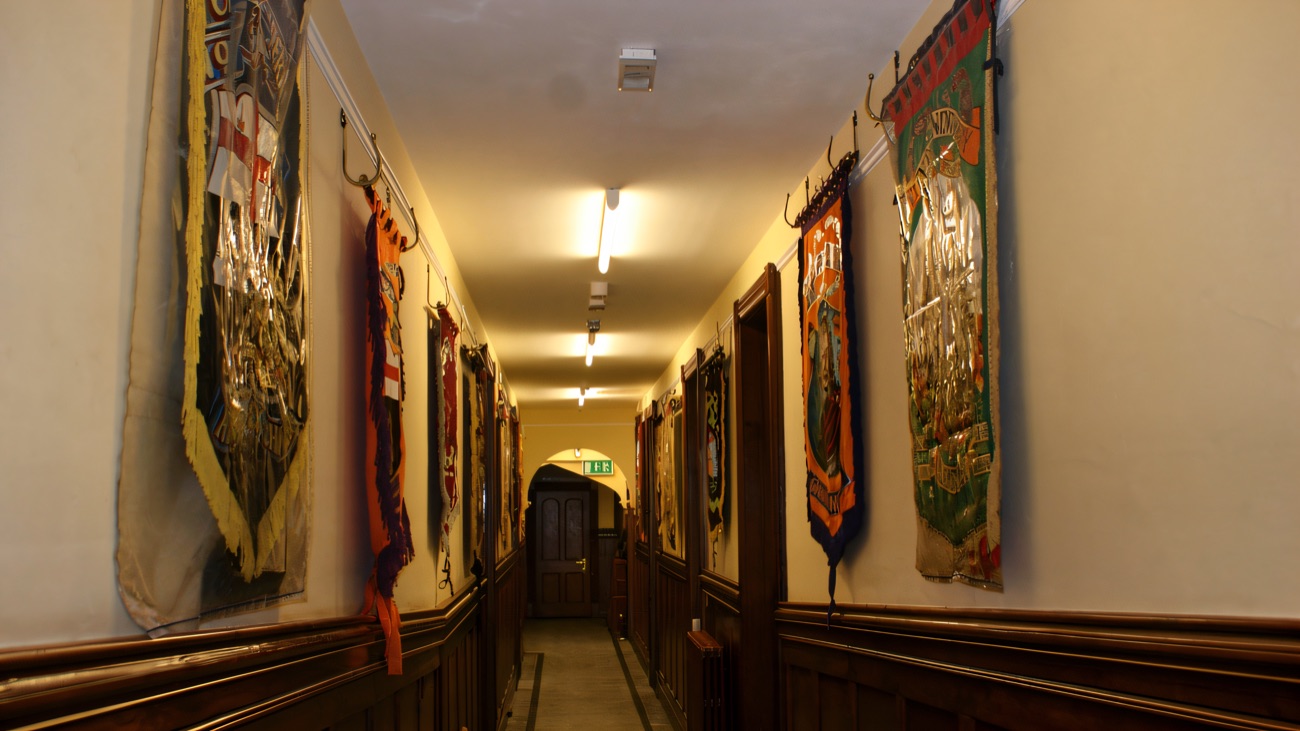 Banners in the Memorial Hall
