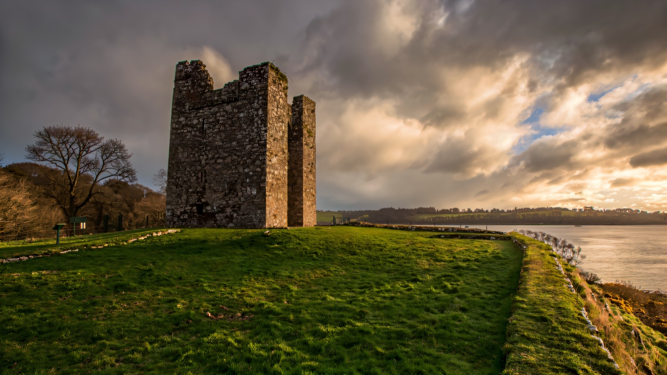Audley's Castle above the Strangford Lough shore