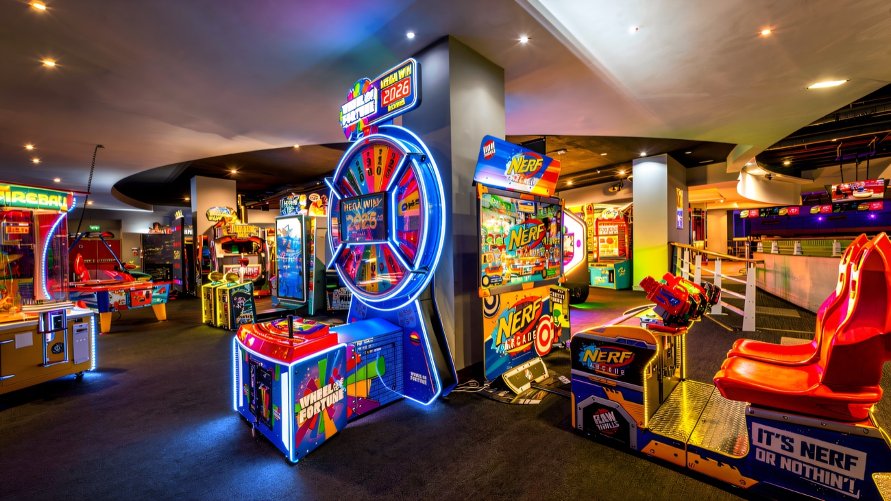 The bright, buzzing arcade packed with games machines and prize wheels