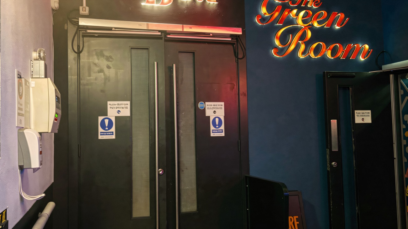 Interior signage for The Black Box and The Green Room