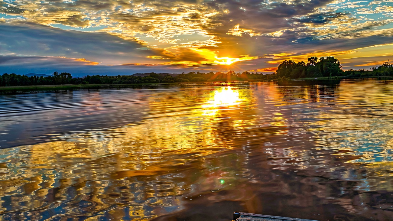 Sunset over Upper Lough Erne from the jetty, where the Inishcruiser sets out