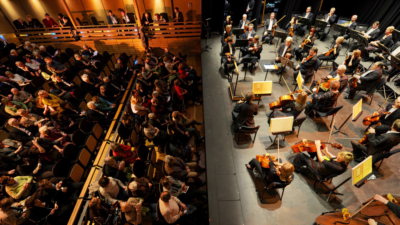 An orchestra in full flow before an attentive Armagh audience