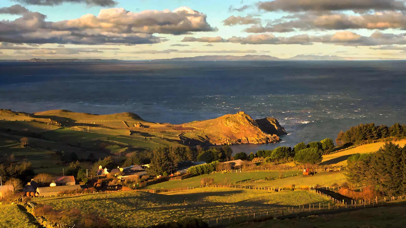 Torr Head with its lookout station, Scotland across the water