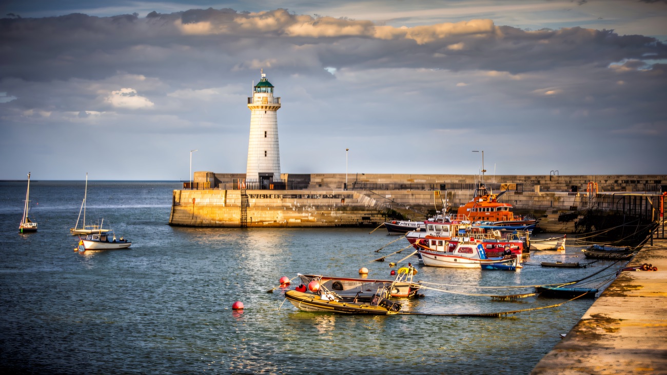 Donaghadee's landmark lighthouse standing over the harbour