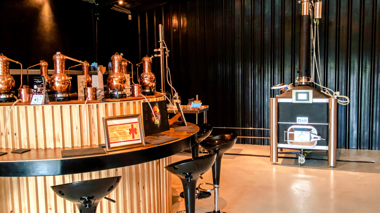 The distillery tasting bar
